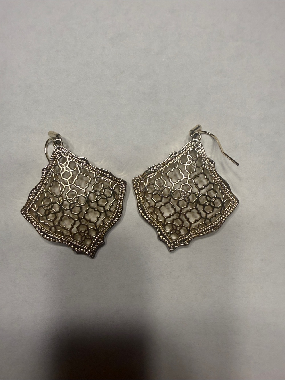 Kendra Scott Gold Filigree Moroccan Shield Drop Earrings